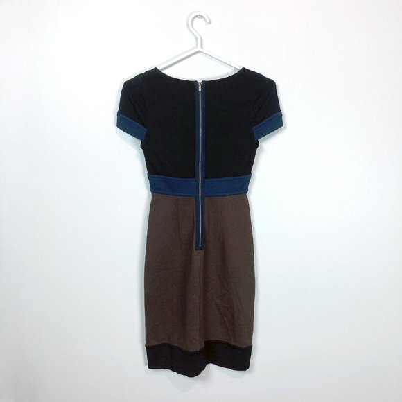 BCBG MaxAzria Short Sleeve Color Block Bodycon Dress, sz 0 - Picture 4 of 6